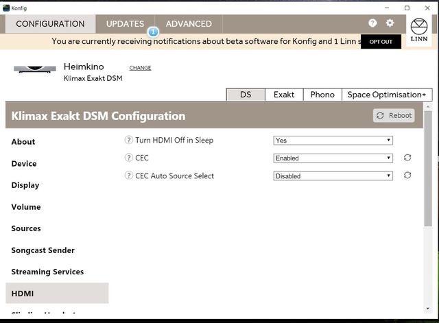 LINN HDMI Konfig