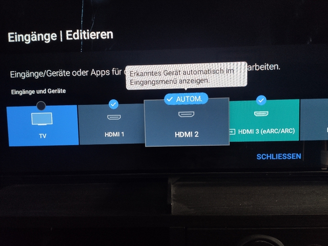 Sony HDMI Eingang editieren