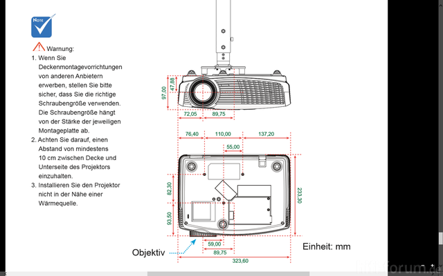 Optoma HD 131x Maße