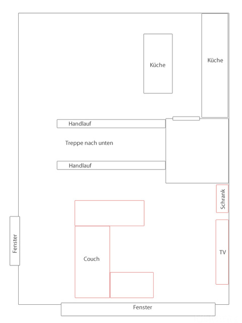 Skizze Wohnzimmer