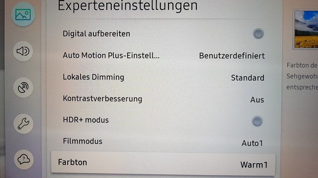 Einstellungen UE82MU7009