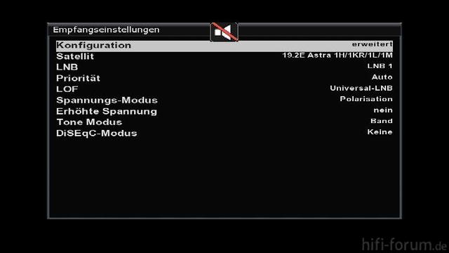 empfangseinstellung  konfg  tuner a