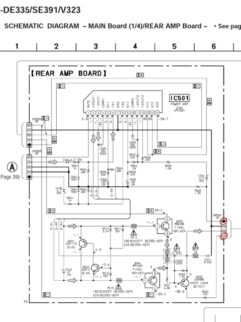 Schaltplan Rear-Platine Sony STR-DE335