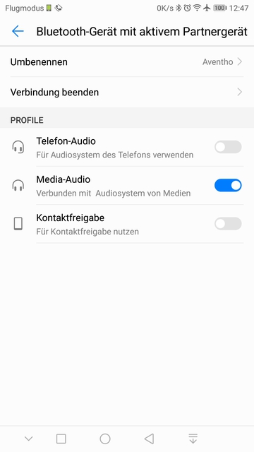 Aventho Bluetooth-Verbindung, MIY Richtige Einmess-Einstellung