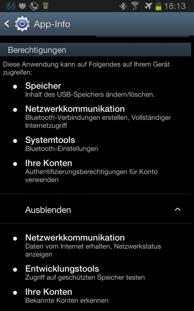 Berechtigungen Der BenQ Audio App