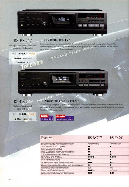 Prospekt   1995   Tapedeck   Technics RS BX747