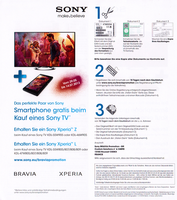 Sony Smartphone Promotionaktion