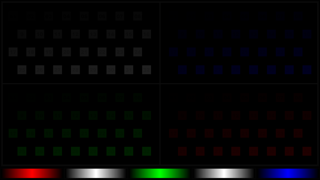 RGB Squares 0-32 0-255