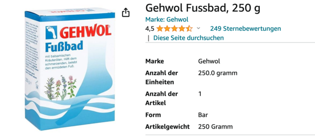 Gehwol Fussbad 250 G Amazon De Drogerie & Ko?rperpflege