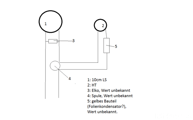 Skizze Frequenzweiche Frontlautsprecher