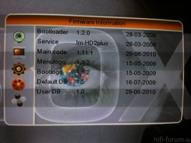 Digitalbox Imperial HD2plus Firmware-Info