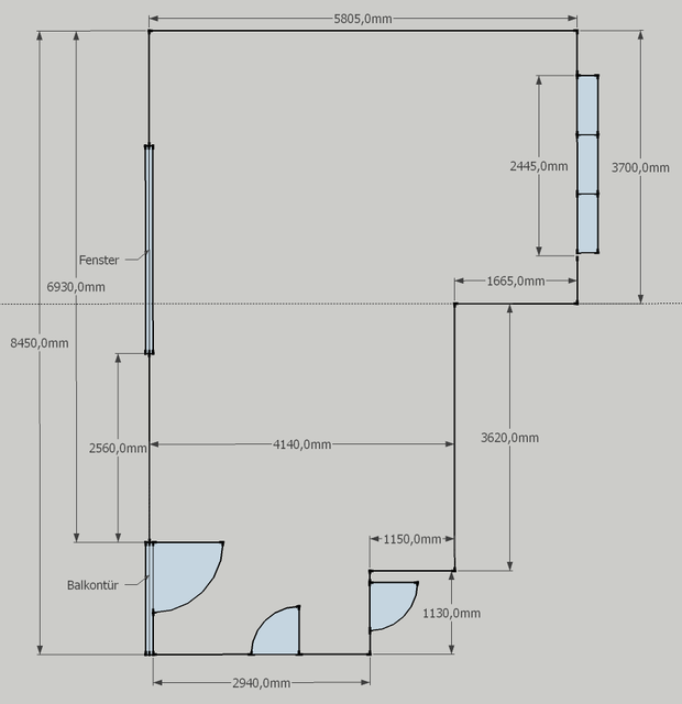 Grundrissplan Wohnzimmer