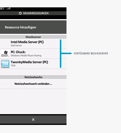 Verwalten Von Musikressourcen Hinzufuegen Eines UPnP AV Medienservers 1