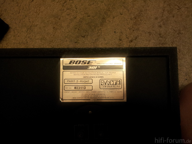 Bose 301 Hinten