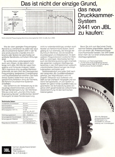 JBL 2441 Werbung