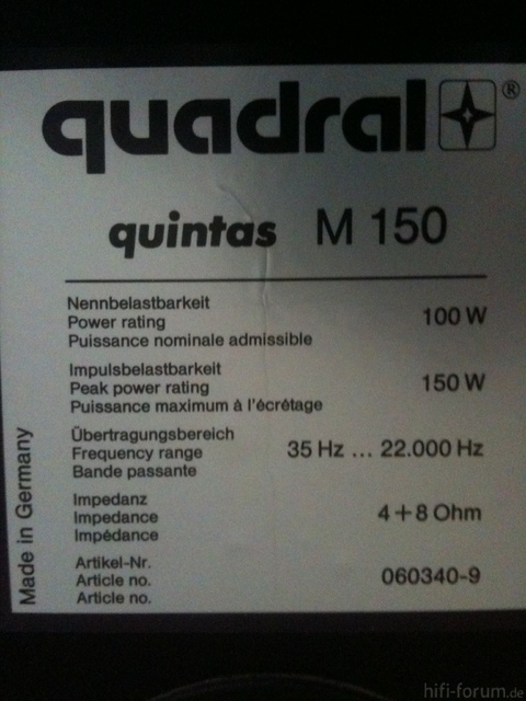 Quadral Quintas M150