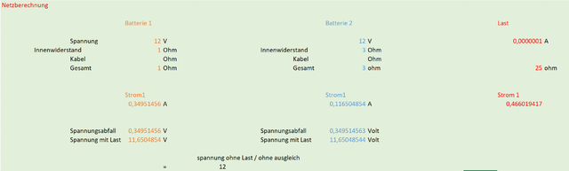 Rechnung Exel