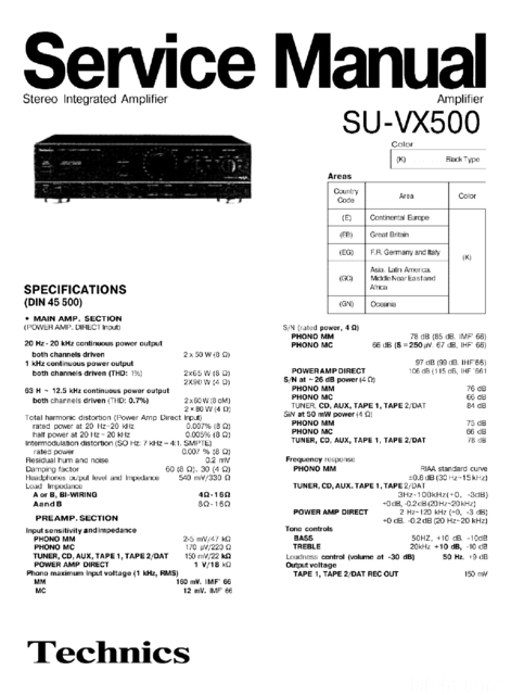 Technics Su Vx500 Sm 2 Pdf 1