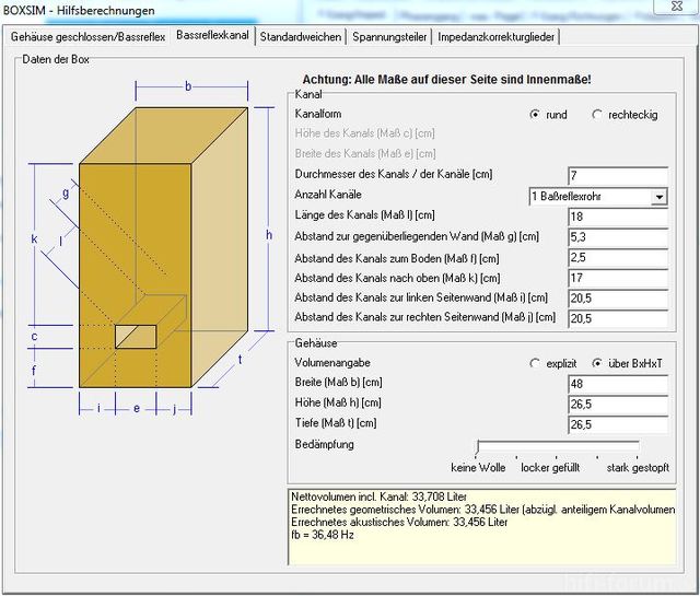 Bassreflex BoxSim 2xDynavox DY1669A