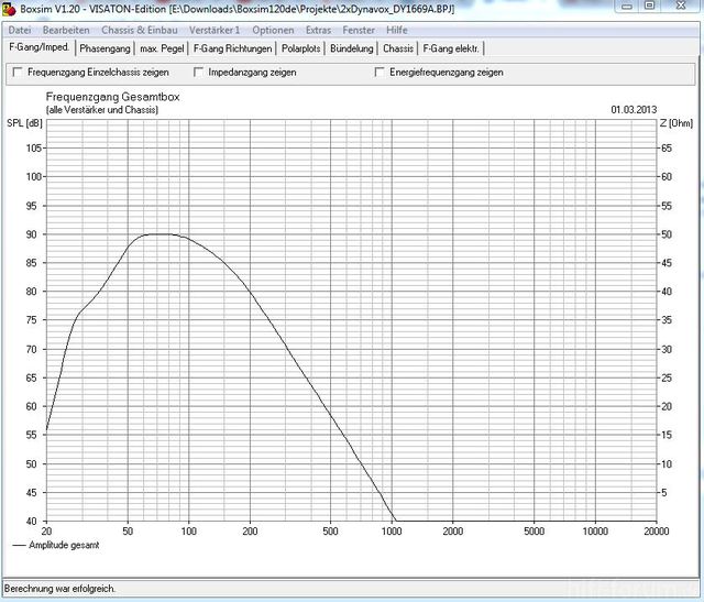 Frequenzgang Mit Frequenzweiche 2xDynavox DY1669A