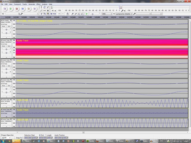 Musik Vs 21.5 KHz Sinus Bei 44.1 KHz Samplefrequenz