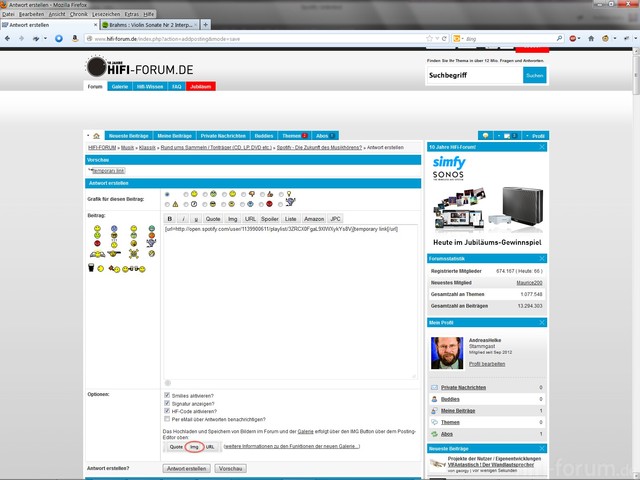 Spotify Links In Diskussionsbeiträge Einfügen