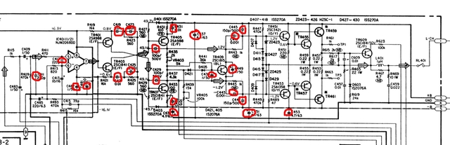 Denon Pma 720 Schematic Power Amp Section Left Channel 359042