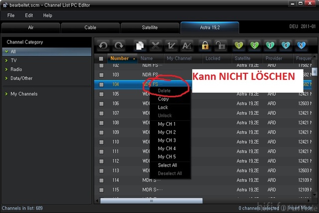 Löcschen Nicht Möglich