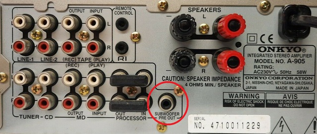 Onkyo A-905 Rückseite