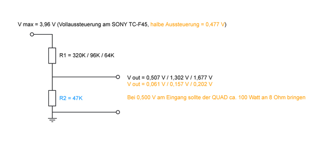 Spannungsteiler fr PRE-OUT