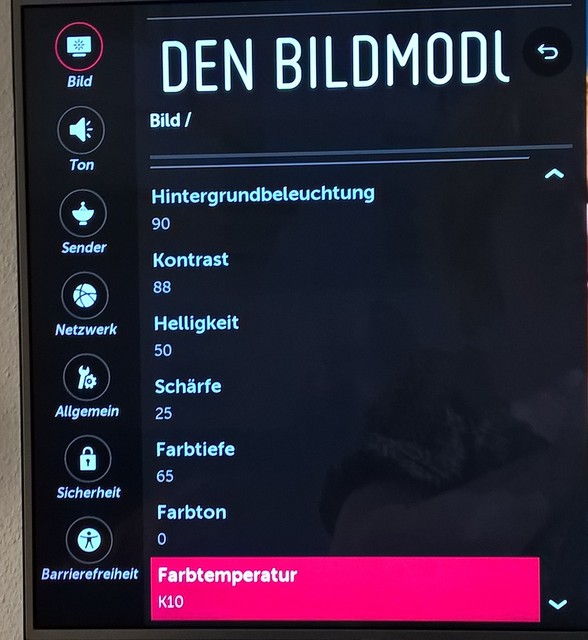 Einstellungen LG 60UH605v