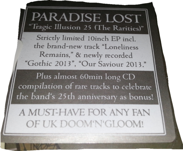 PARADISE LOST - Tragic Illusion 25 (The Rarities)