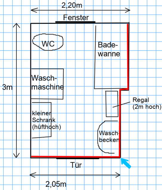 Grundriss vom Bad