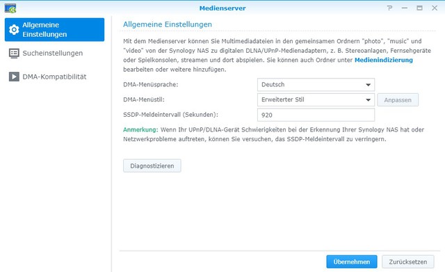 Screenshot Synology