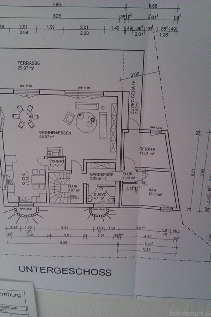 Grundriss, WOhnzimmerbereich Rechts