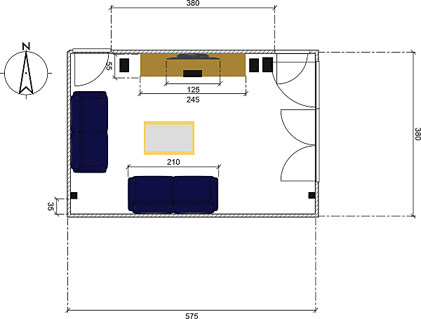 Geplante Raumgestaltung