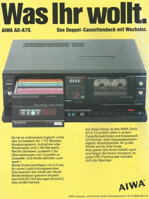 AUDIO 1986-09 Werbung (Aiwa AD-A70)