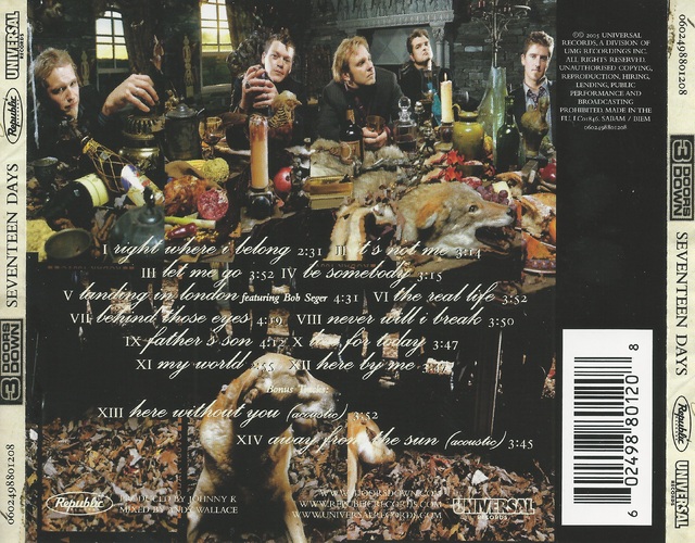 CD Cover (05)   3 Doors Down   Seventeen Days