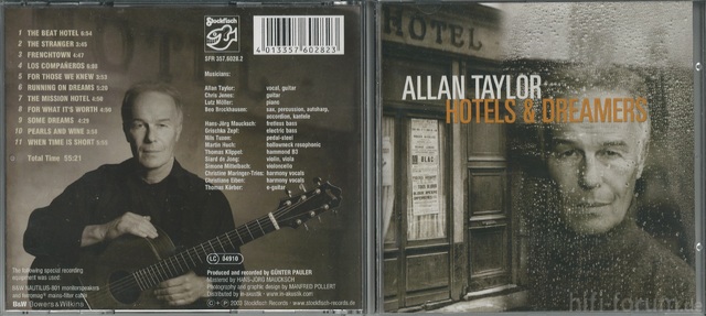 CD Cover (Allan Taylor   Hotels & Dreamers)