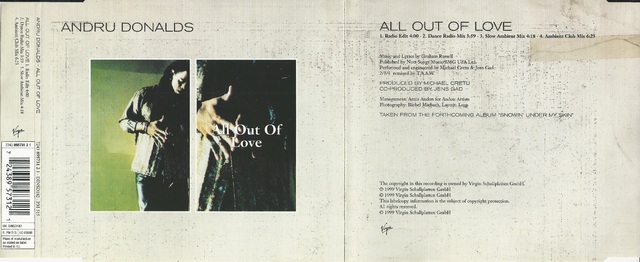 CD-Cover (Andru Donalds - All Out Of Love)