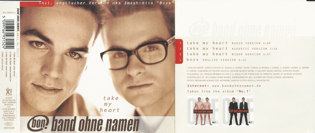 CD-Cover (Band Ohne Namen - Take My Heart)