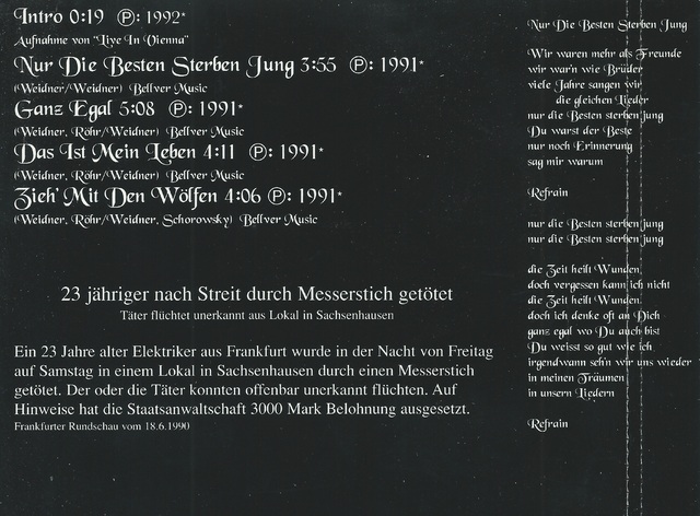 CD Cover (Böhse Onkelz   Nur Die Besten Sterben Jung) (2)