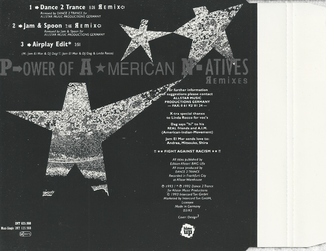 CD Cover (Dance 2 Trance   P Ower Of A Merican N Atives) (2)