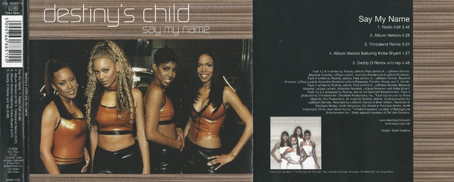 CD-Cover (Destiny\'s Child - Say My Name)
