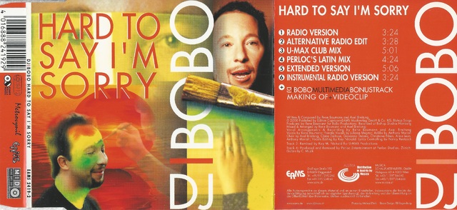 CD-Cover (DJ Bobo - Hard To Say I\'m Sorry)
