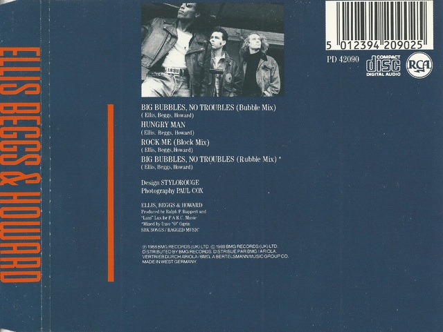 CD-Cover (Ellis Beggs & Howard - Big Bubbles, No Troubles)