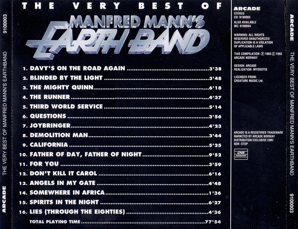 CD-Cover (Manfred Mann\'s Earth Band - The Very Best Of Manfred Mann\'s Earth Band) (2)