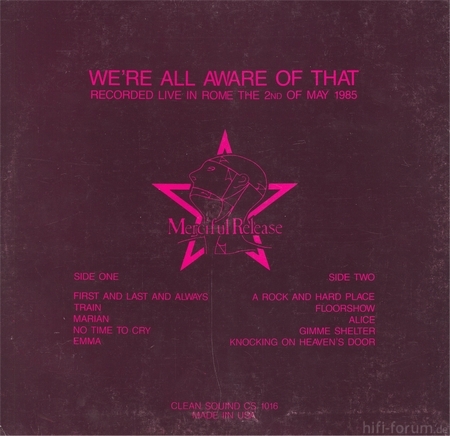 CD-Cover (The Sisters Of Mercy - We\'re All Aware Of That) (2)