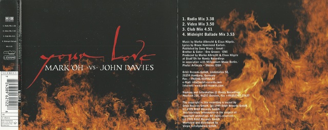 Mark \'oh Vs John Davies   Your Love