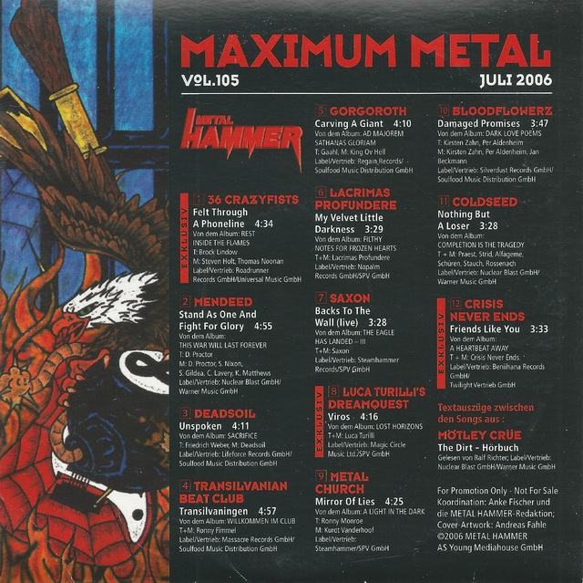 Various Artists - Metal Hammer - Maximum Metal Vol. 105 (07-2006) (2)